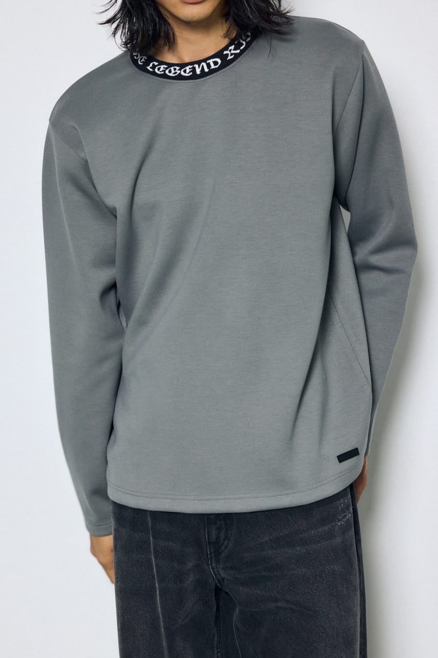 ネックロゴジャガードトップス GRY M
