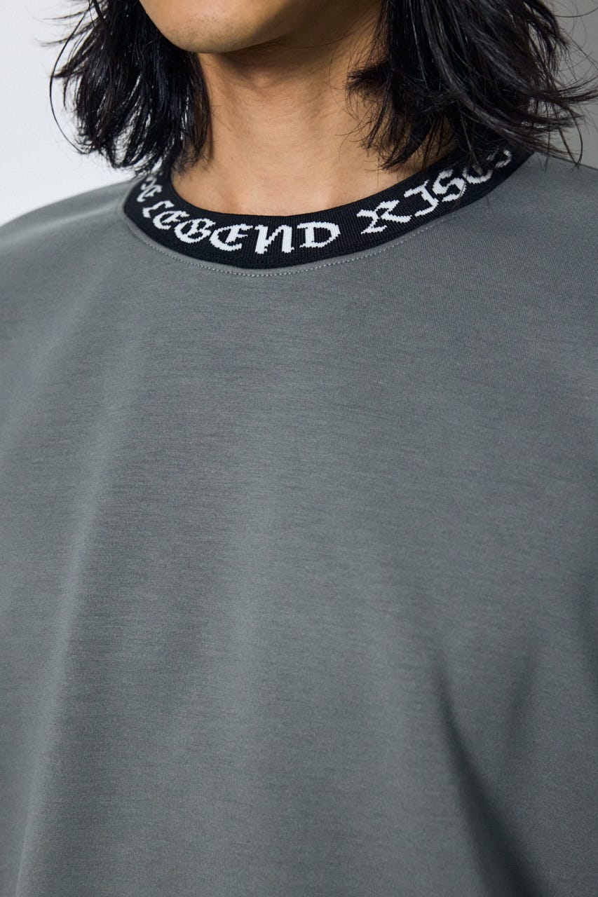 ネックロゴジャガードトップス GRY M
