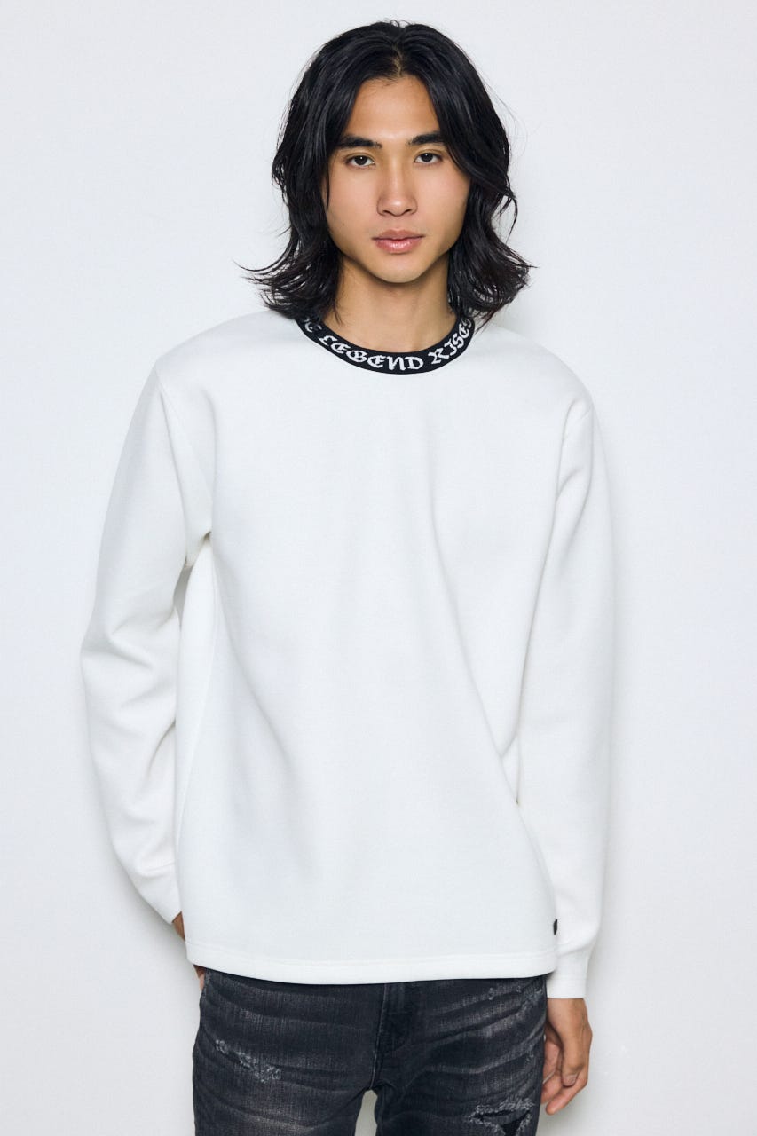 ネックロゴジャガードトップス WHT M