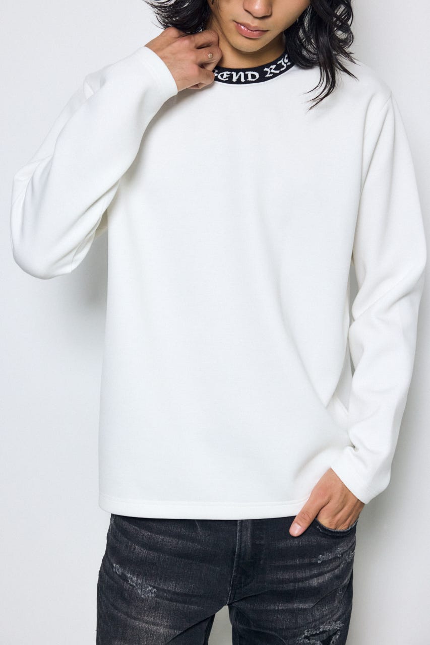 ネックロゴジャガードトップス WHT M