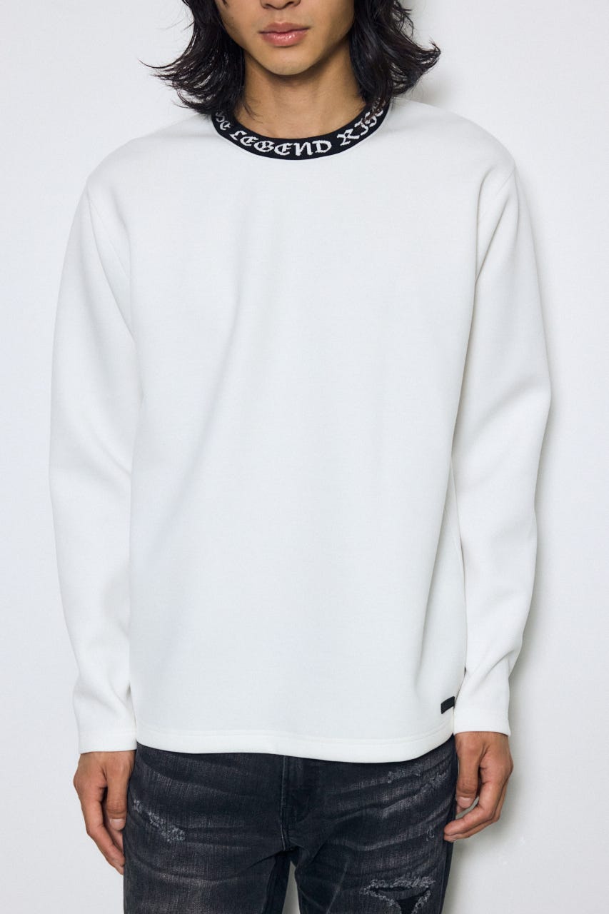 ネックロゴジャガードトップス WHT M