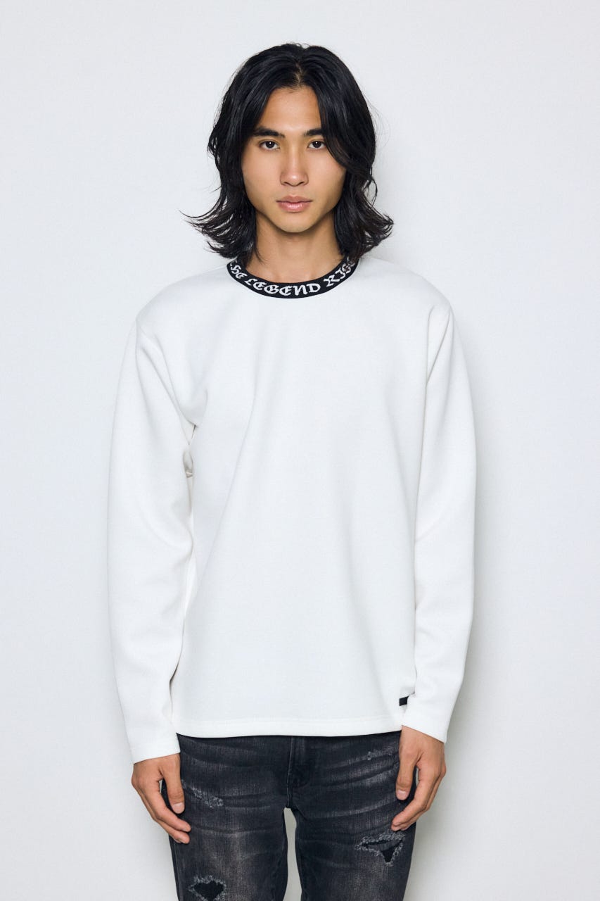 ネックロゴジャガードトップス WHT M