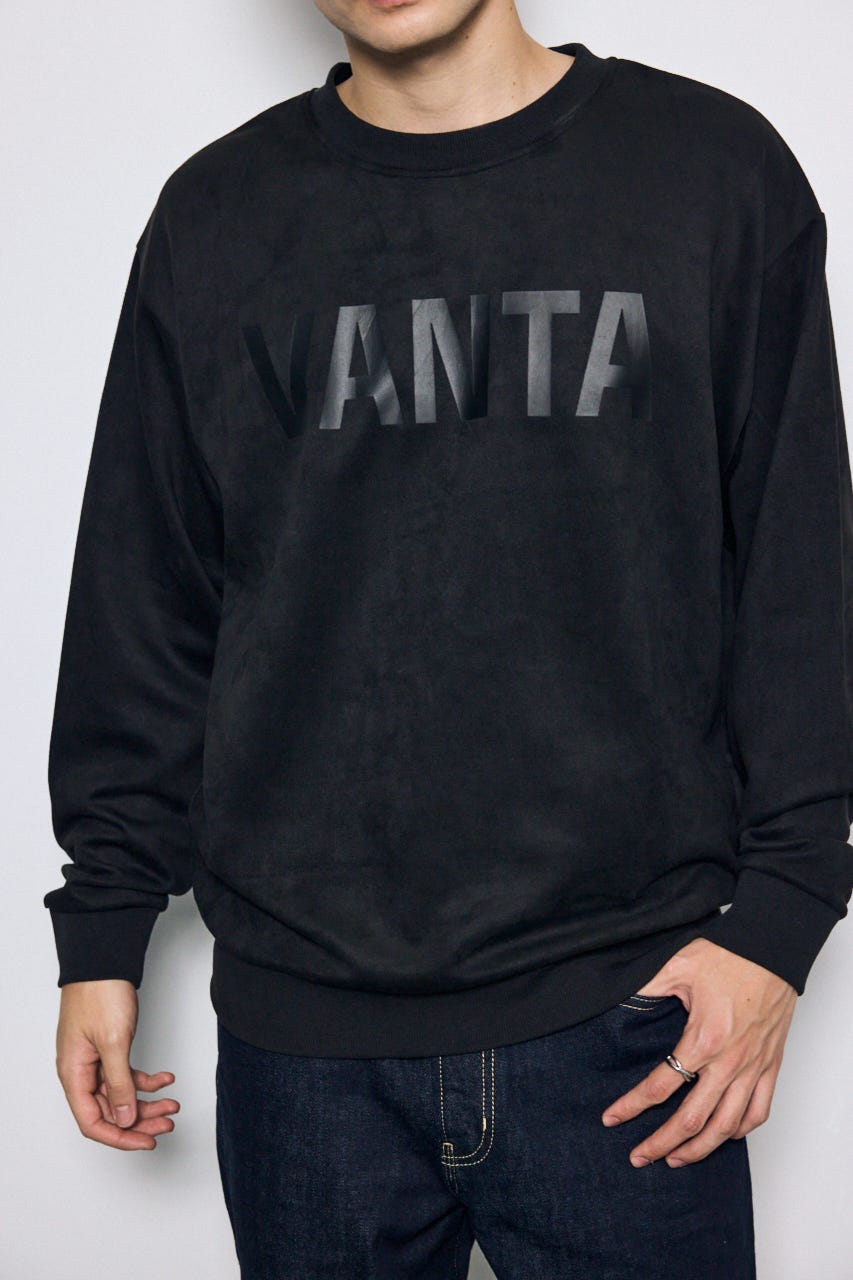 フェイクスエードロゴトップス BLK L