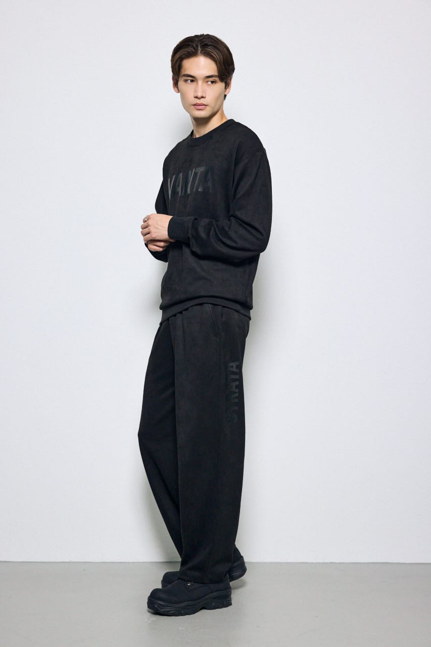 フェイクスエードロゴトップス BLK L