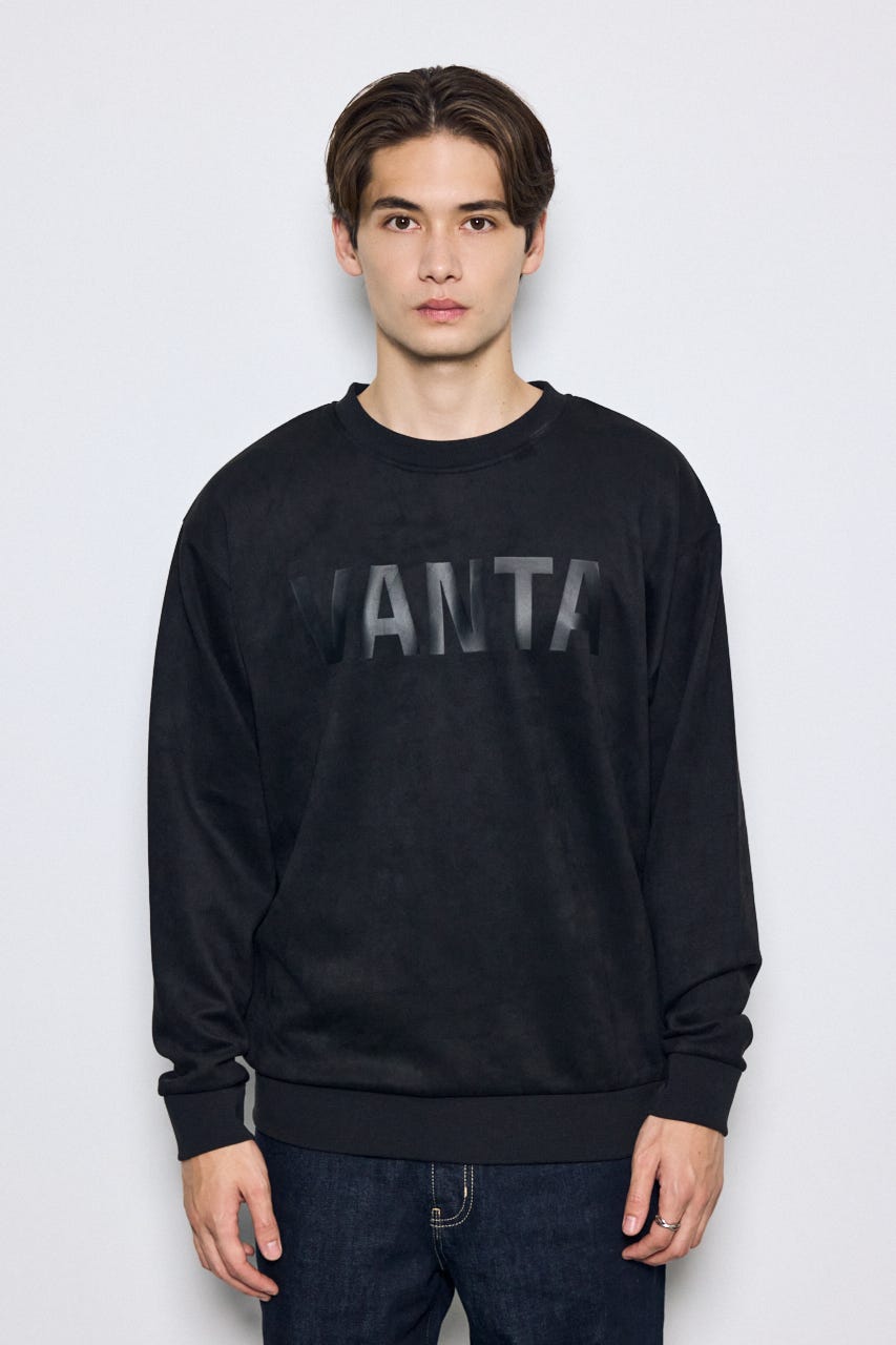 フェイクスエードロゴトップス BLK L