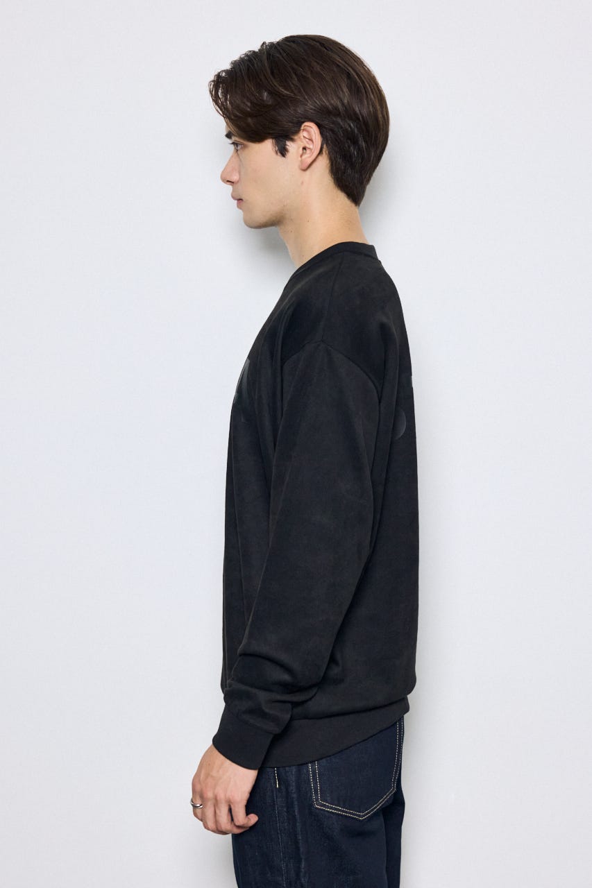 フェイクスエードロゴトップス BLK L