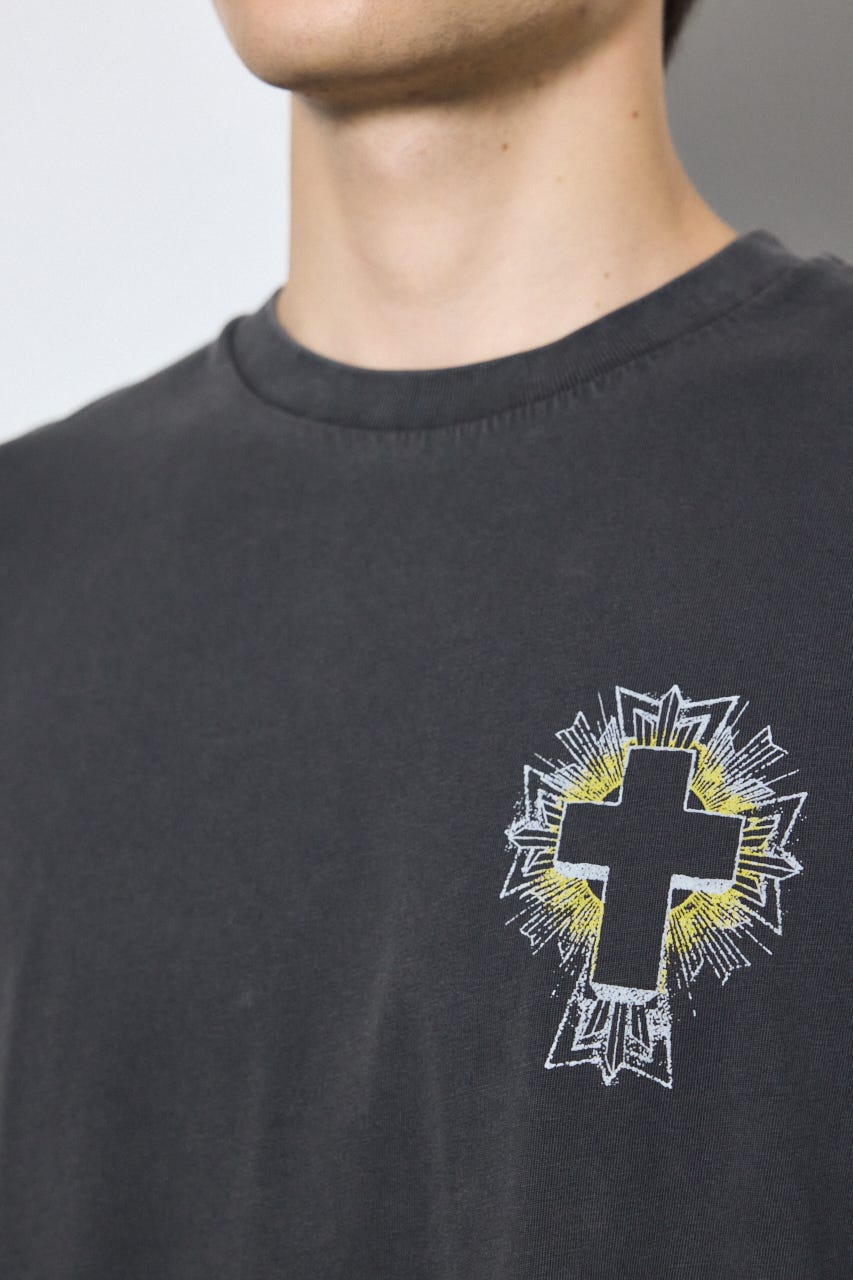 ピグメントグラフィック半袖TEE BLK L