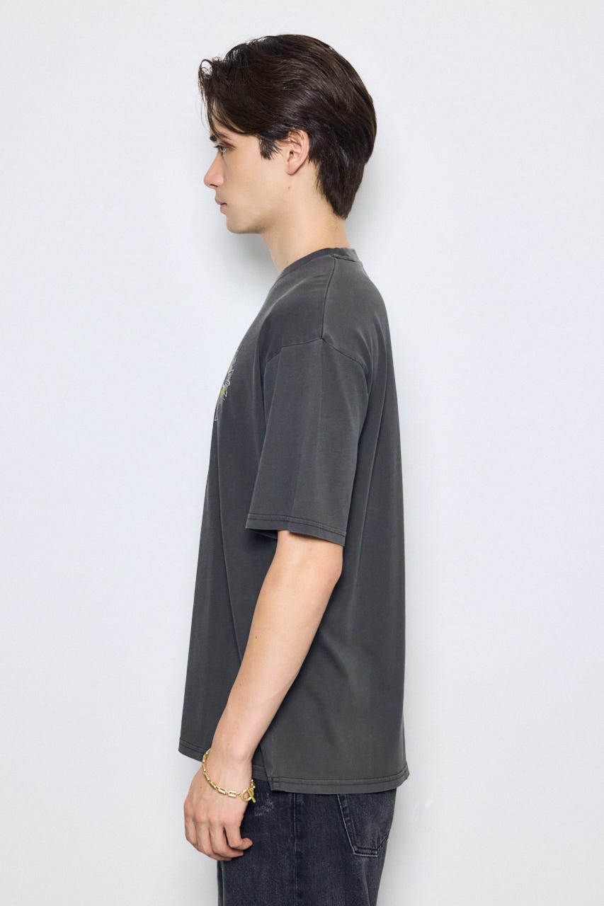 ピグメントグラフィック半袖TEE BLK L