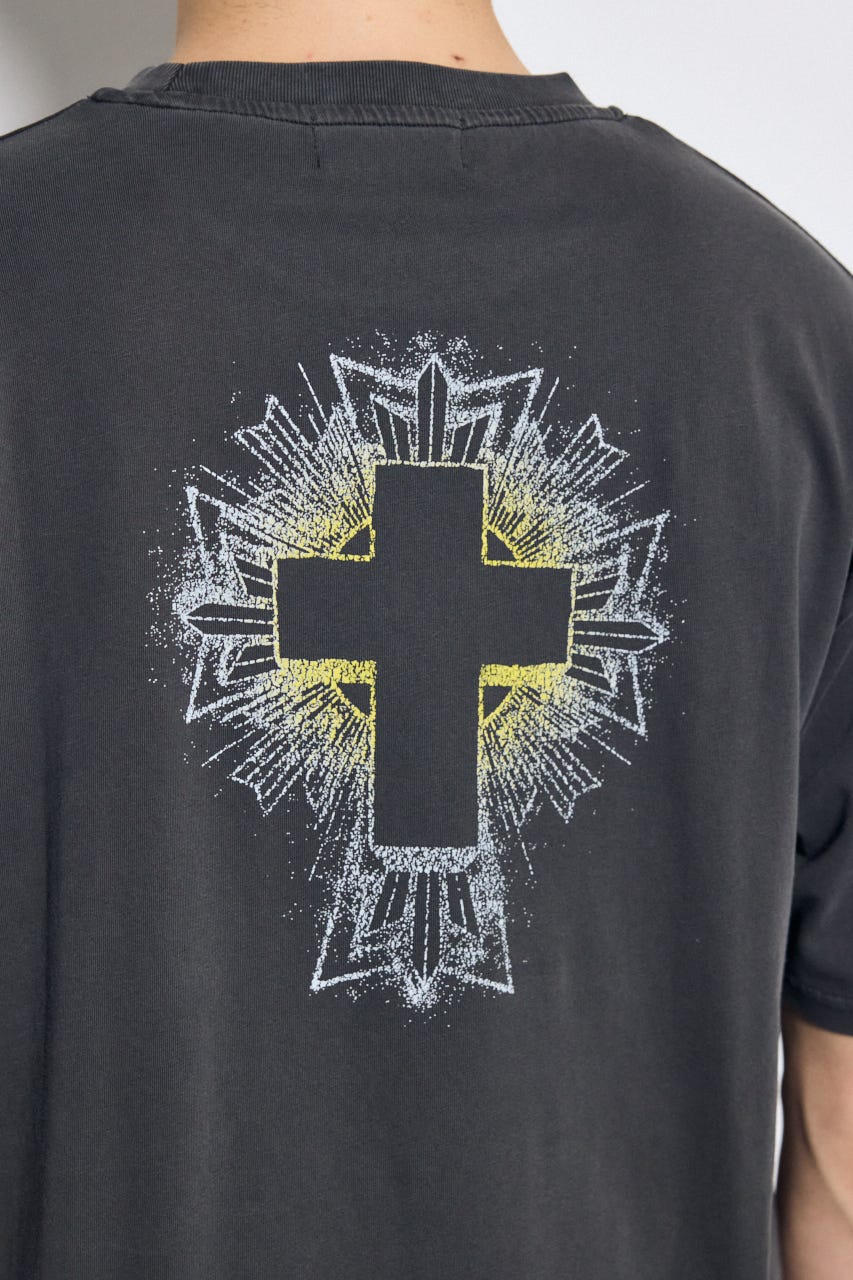 ピグメントグラフィック半袖TEE BLK L