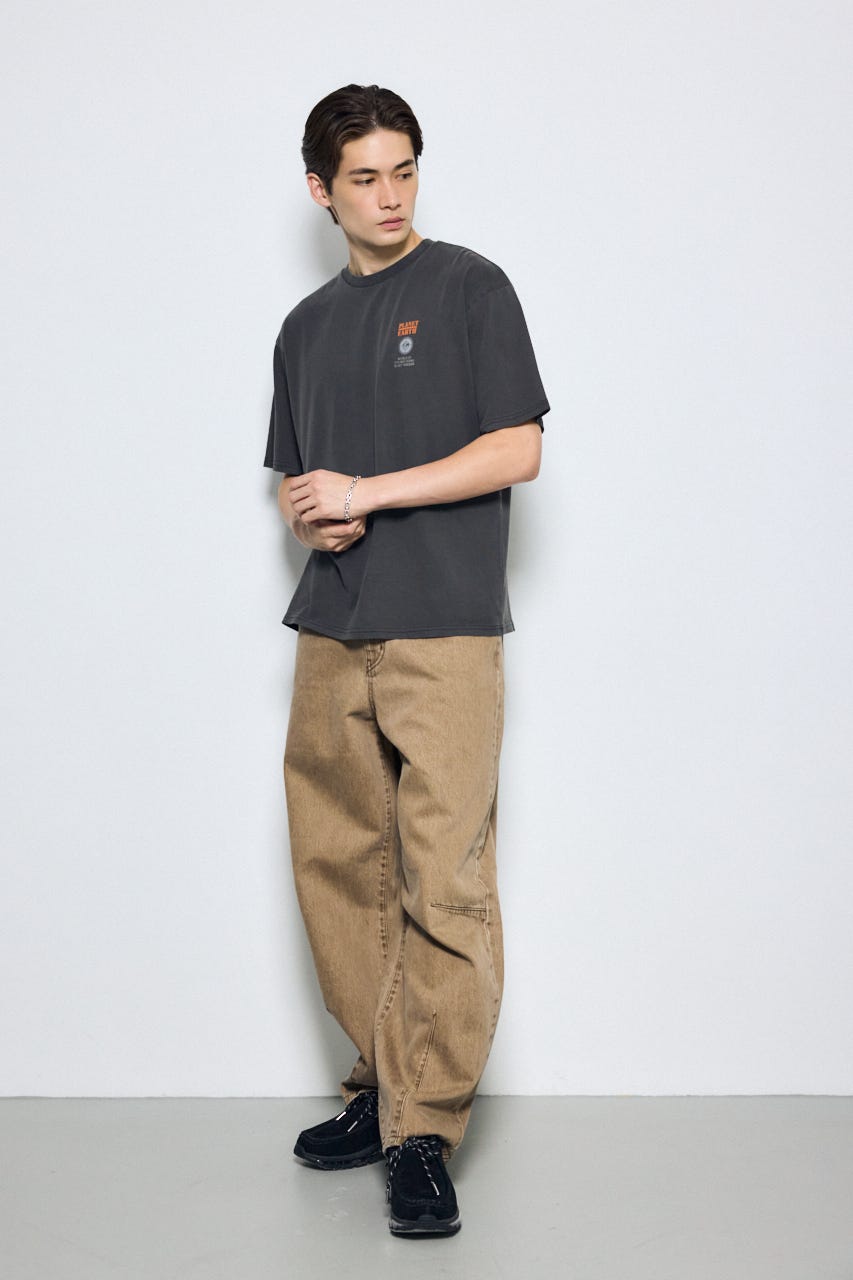 ピグメントグラフィック半袖TEE 柄BLK L