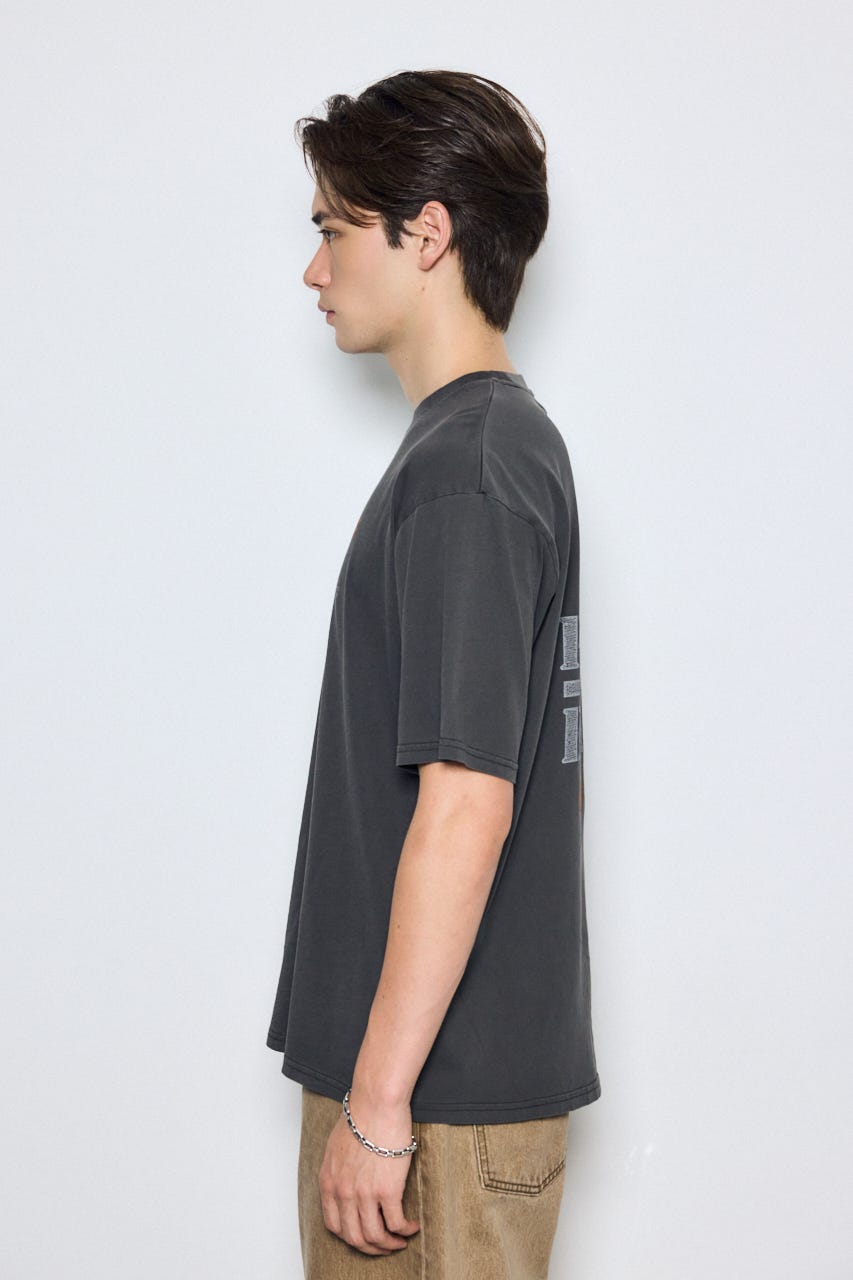 ピグメントグラフィック半袖TEE 柄BLK L