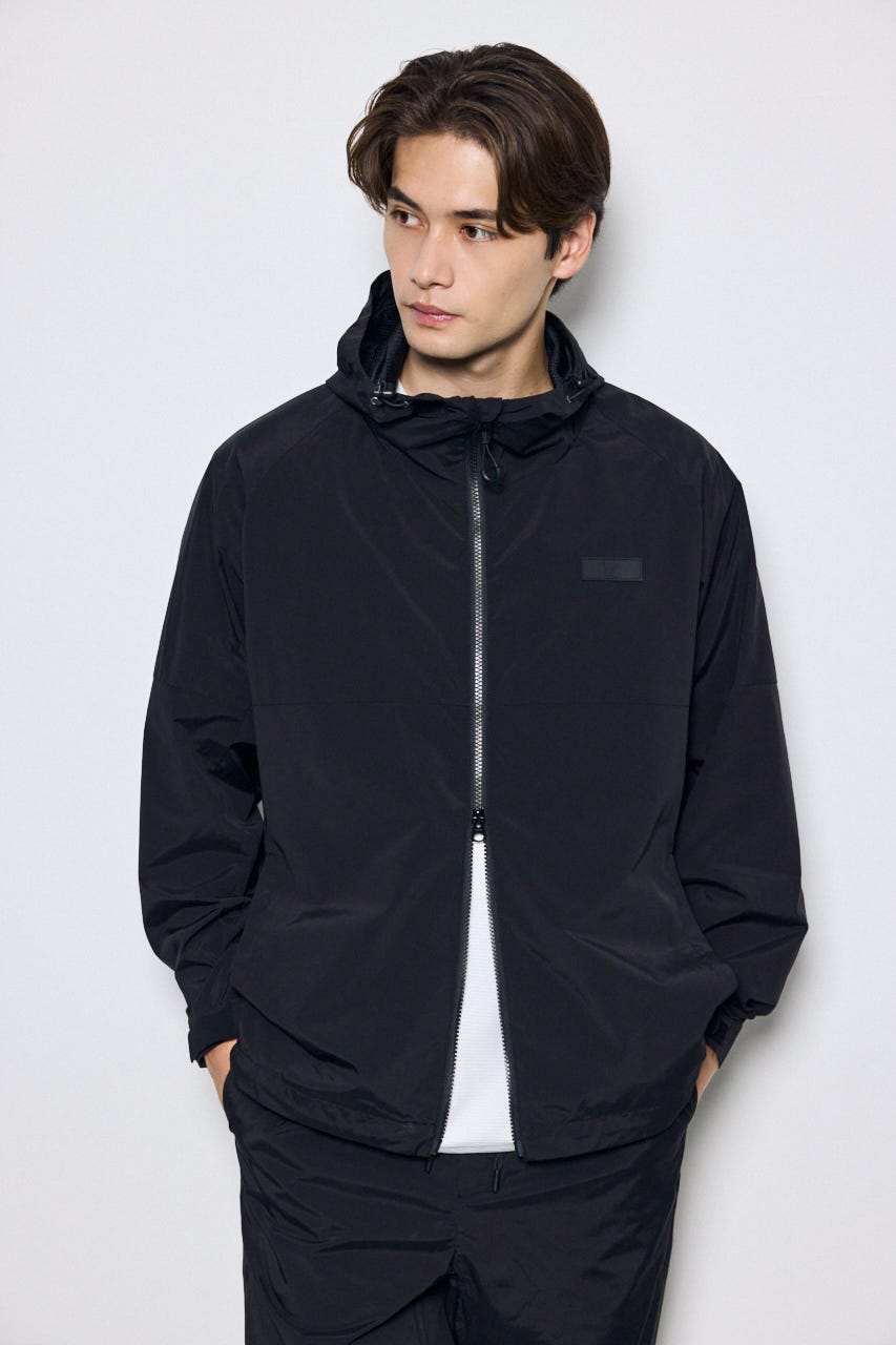 ナイロンジップフーディー BLK M