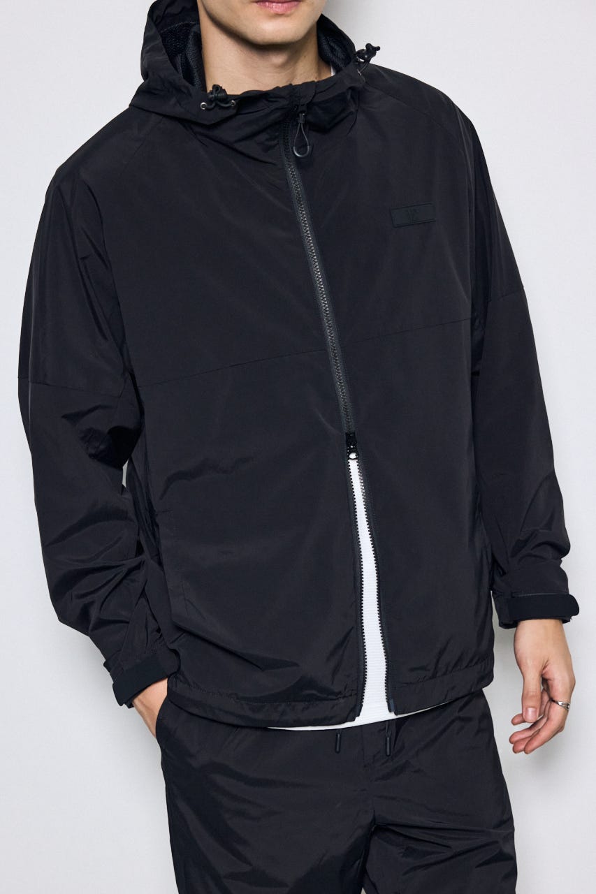 ナイロンジップフーディー BLK M