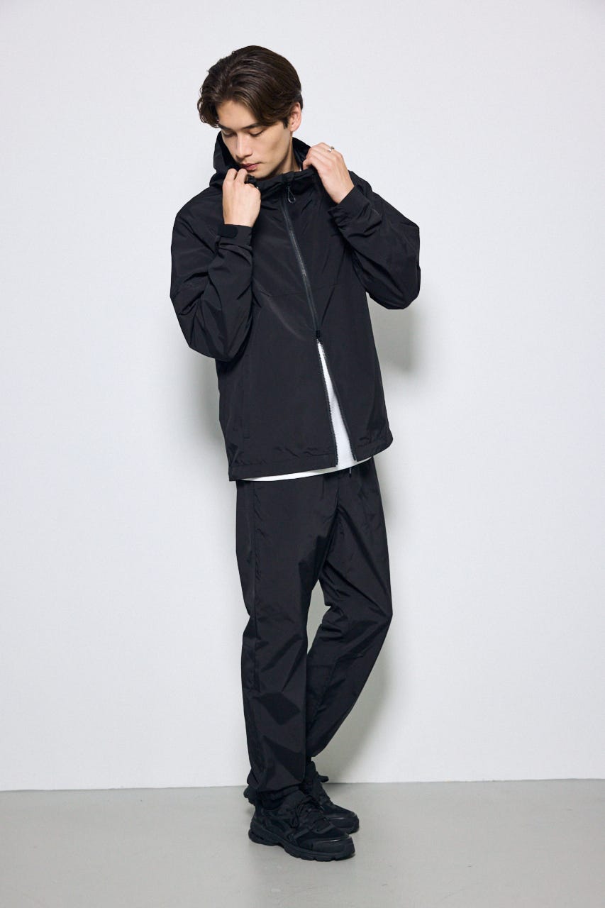 ナイロンジップフーディー BLK M