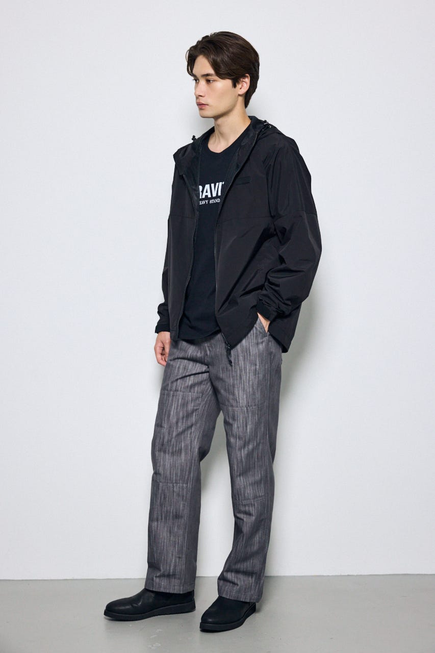 ナイロンジップフーディー BLK M