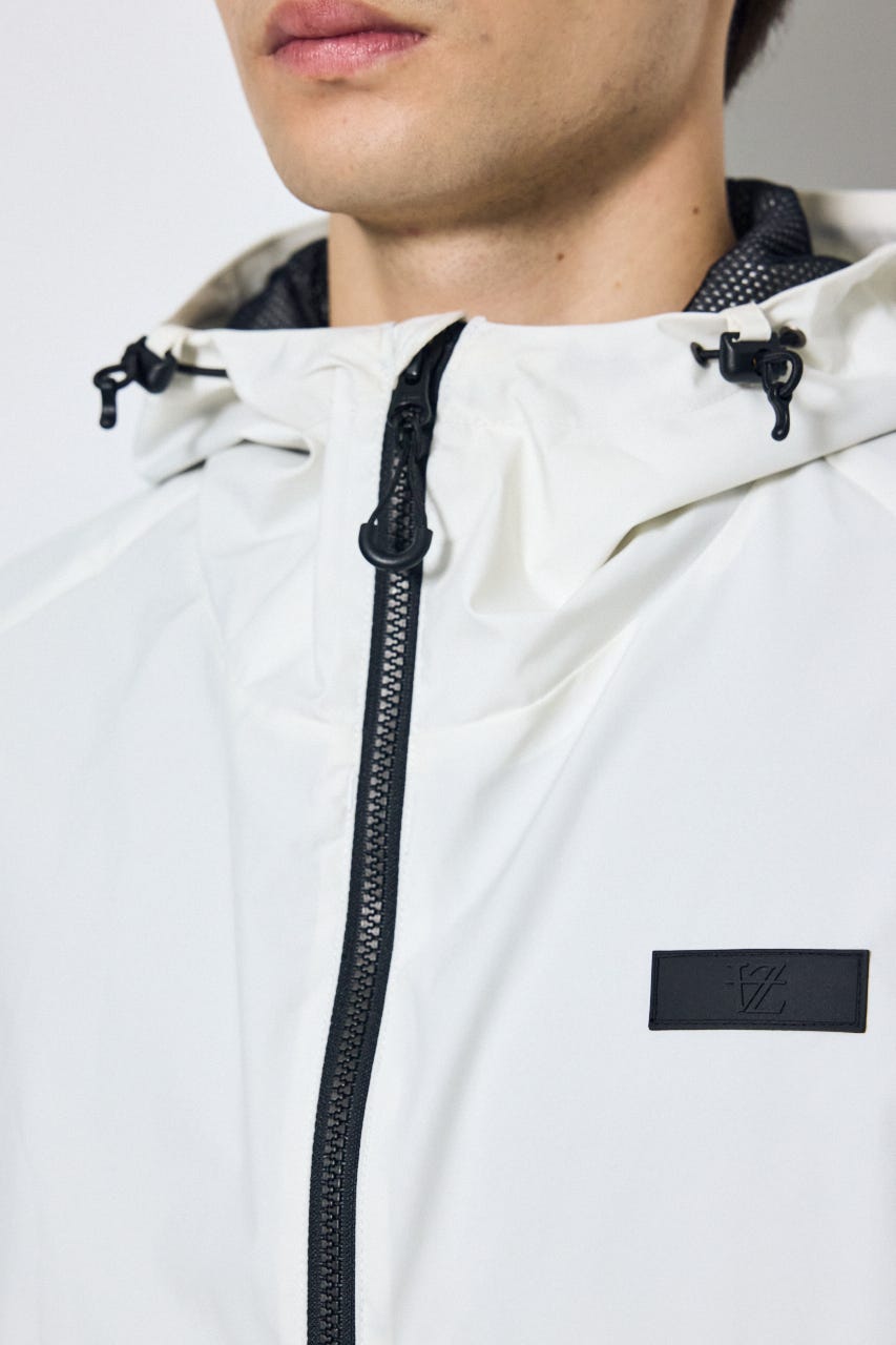 ナイロンジップフーディー 柄WHT L
