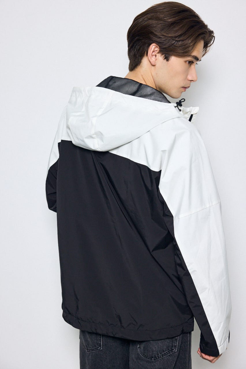 ナイロンジップフーディー 柄WHT L