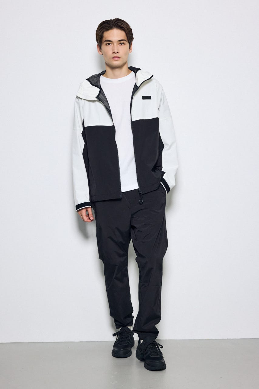 ナイロンジップフーディー 柄WHT L