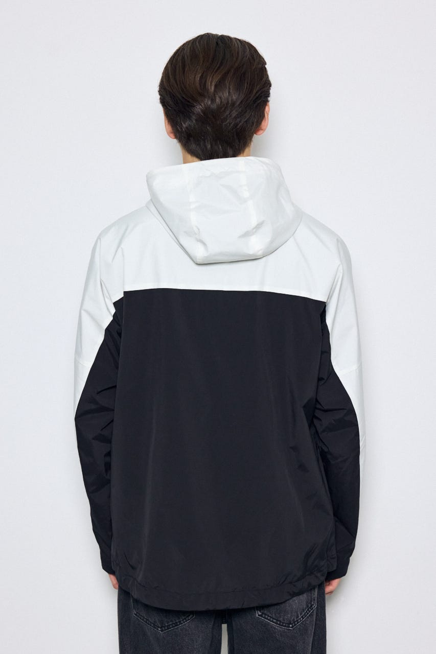 ナイロンジップフーディー 柄WHT L