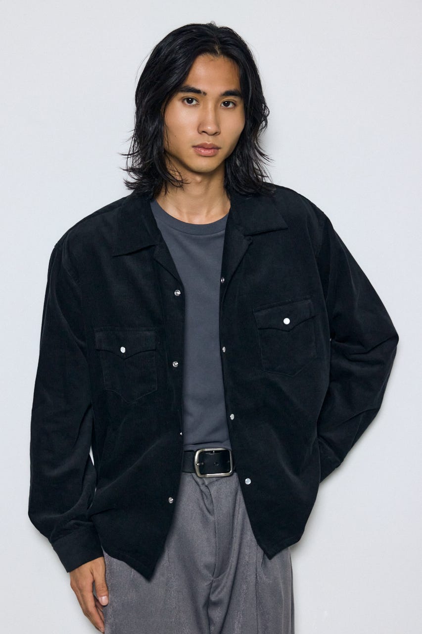 ウェスタンコーデュロイシャツ BLK M