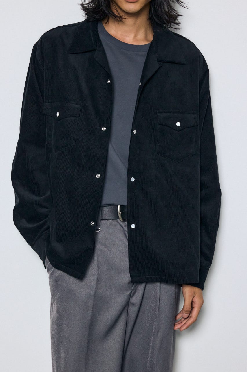 ウェスタンコーデュロイシャツ BLK M