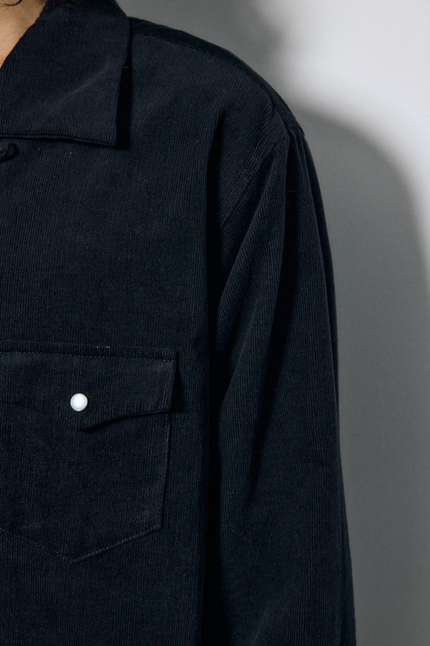 ウェスタンコーデュロイシャツ BLK M