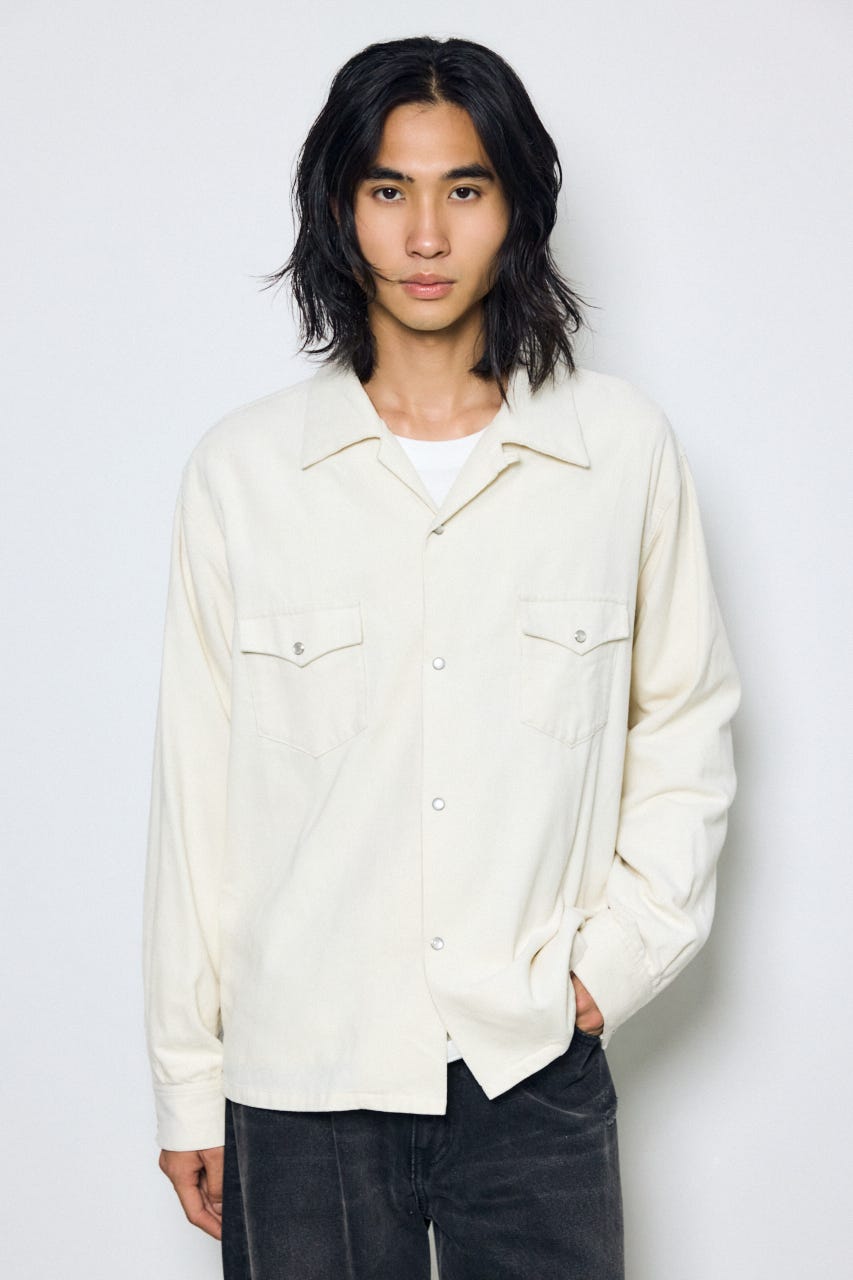 ウェスタンコーデュロイシャツ WHT M