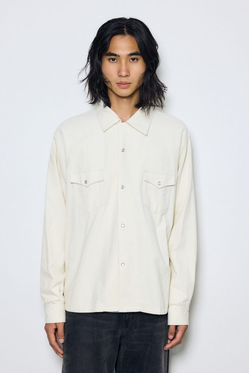 ウェスタンコーデュロイシャツ WHT M