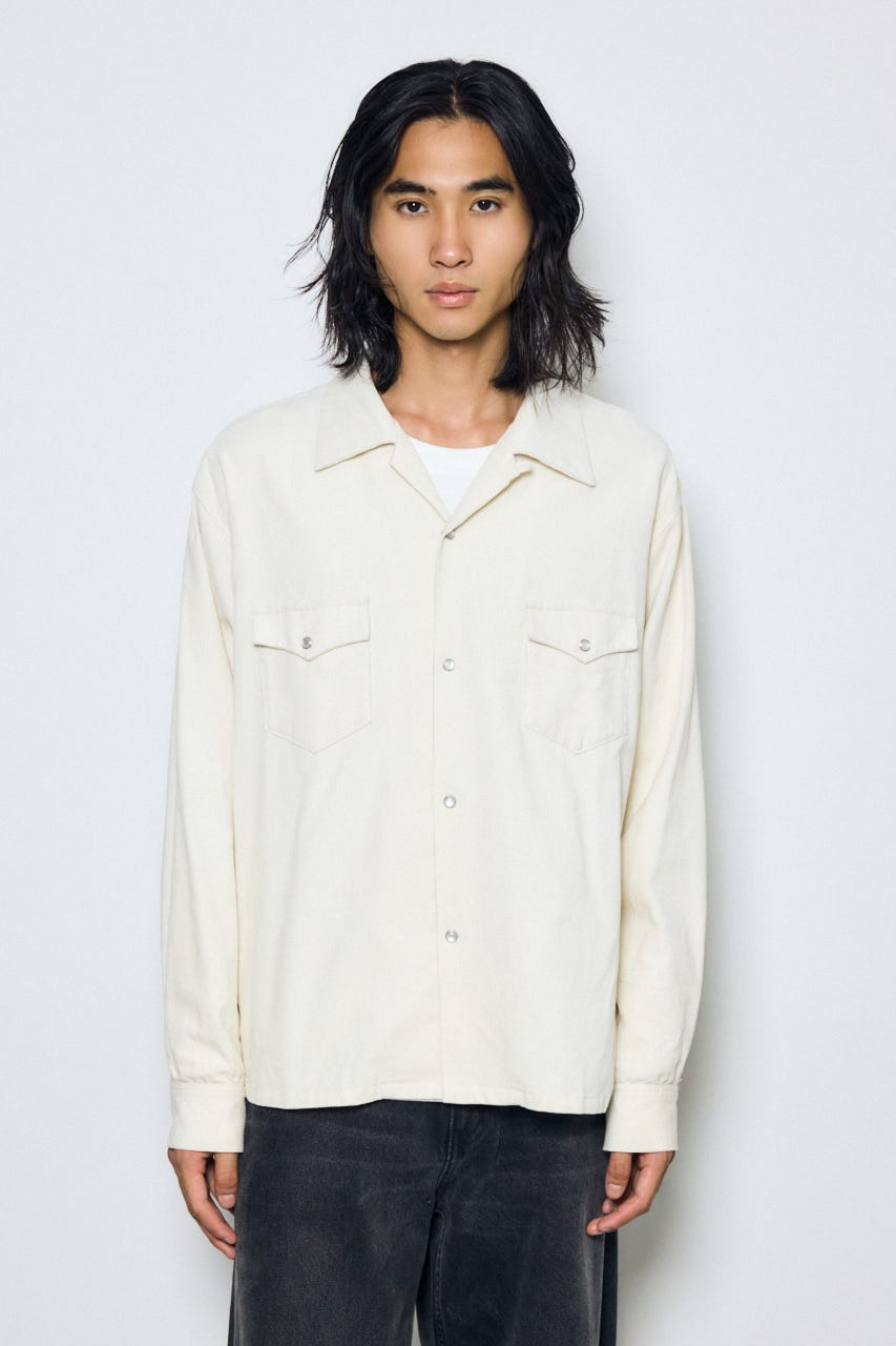 ウェスタンコーデュロイシャツ WHT M