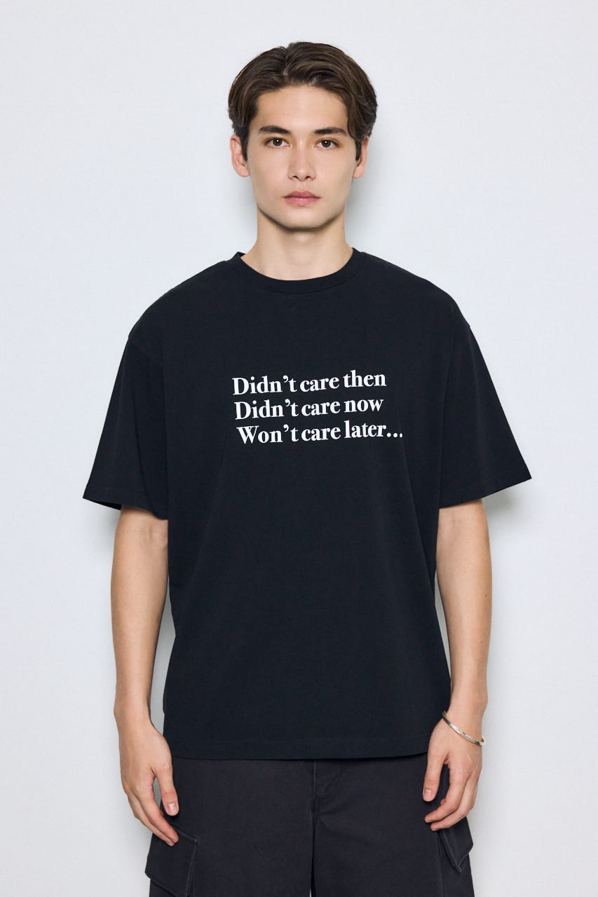 引き揃え天竺Didn't care Tシャツ BLK L