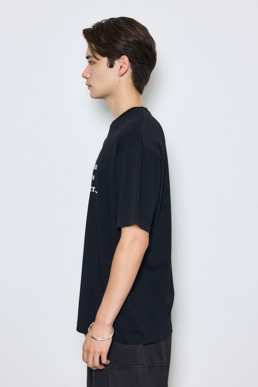 引き揃え天竺Didn't care Tシャツ BLK L