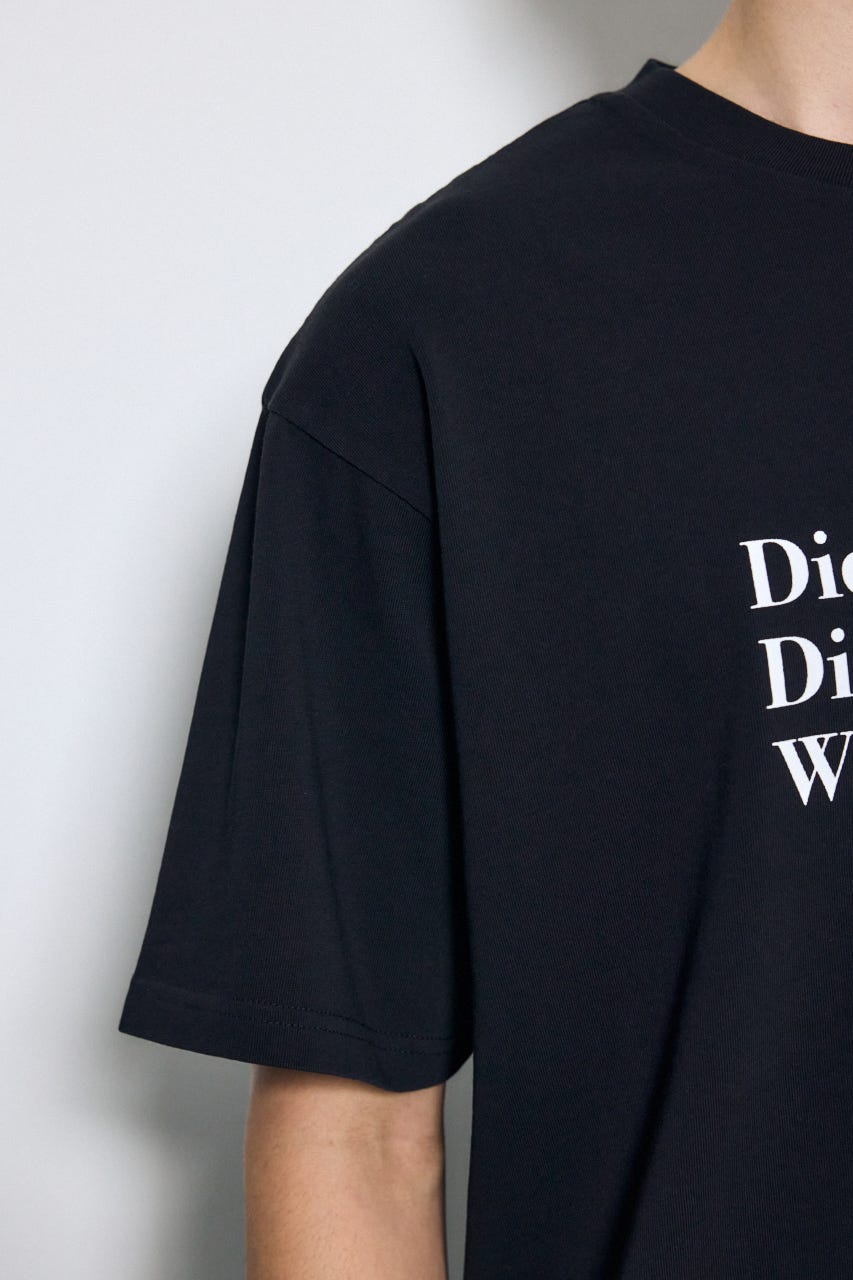 引き揃え天竺Didn't care Tシャツ BLK L