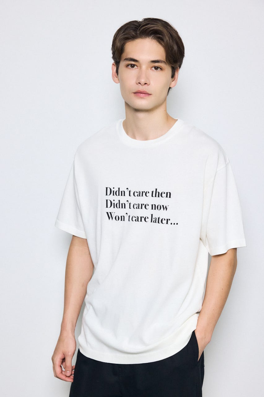 引き揃え天竺Didn't care Tシャツ WHT L