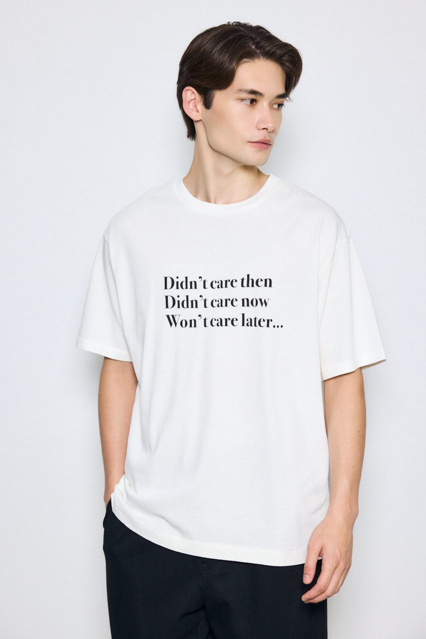引き揃え天竺Didn't care Tシャツ WHT L