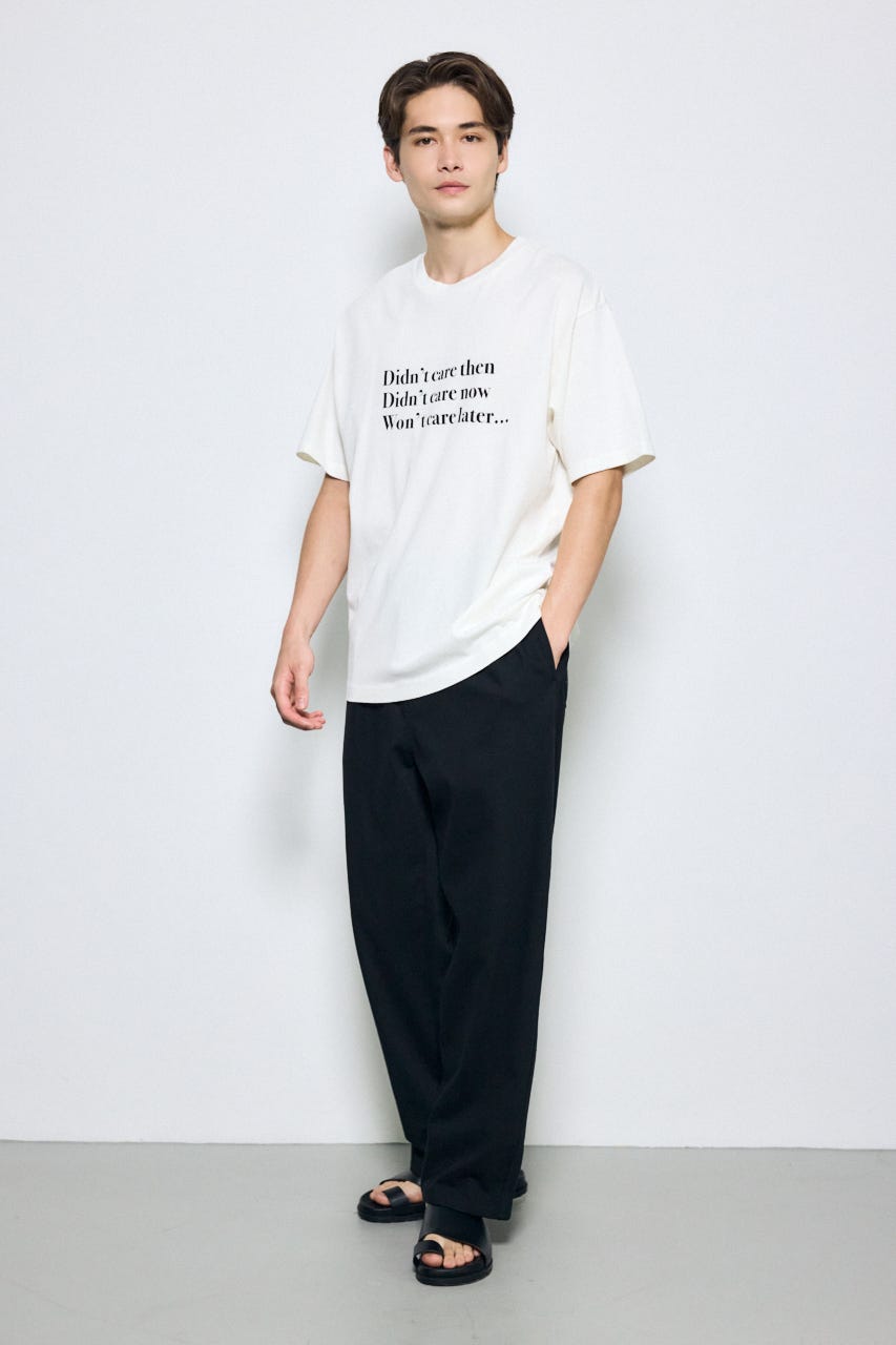 引き揃え天竺Didn't care Tシャツ WHT L