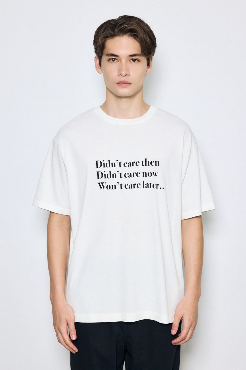引き揃え天竺Didn't care Tシャツ WHT L