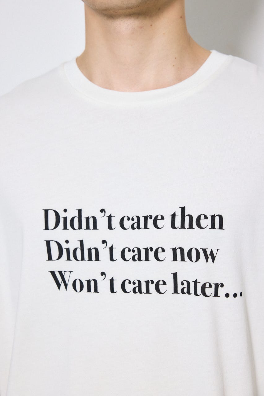 引き揃え天竺Didn't care Tシャツ WHT L