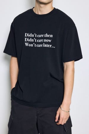 引き揃え天竺Didn't care Tシャツ