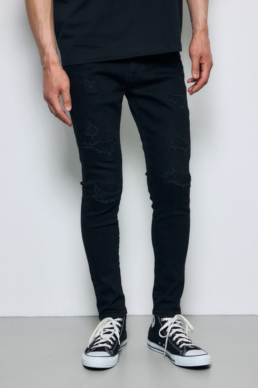AZUL DENIM リペアスキニー BLK S