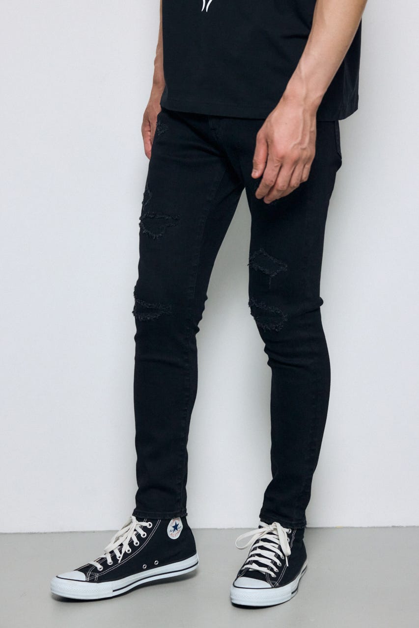 AZUL DENIM リペアスキニー BLK S