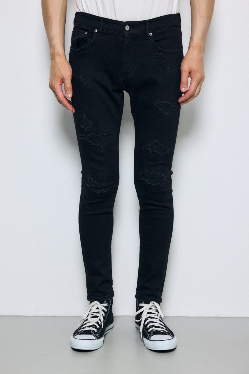 AZUL DENIM リペアスキニー BLK S
