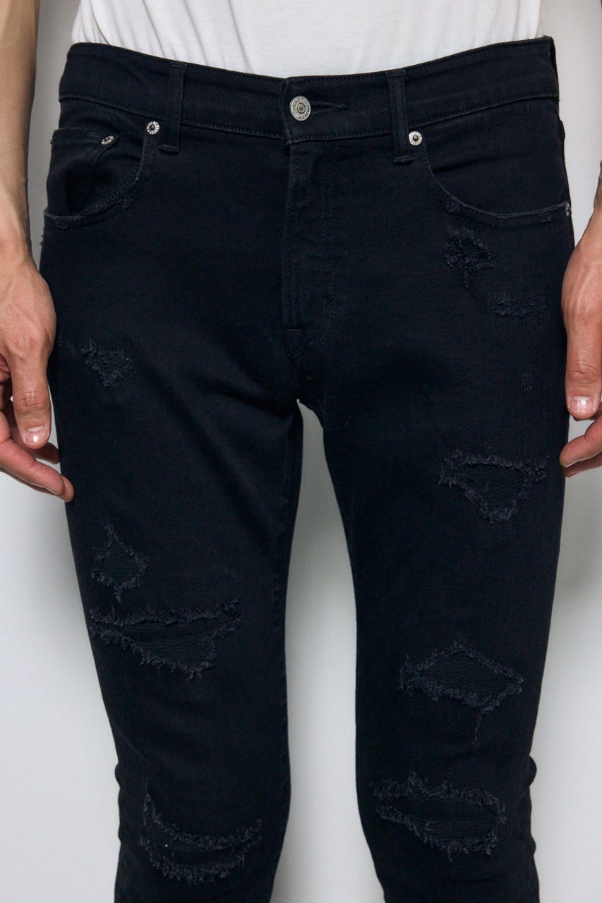 AZUL DENIM リペアスキニー BLK S