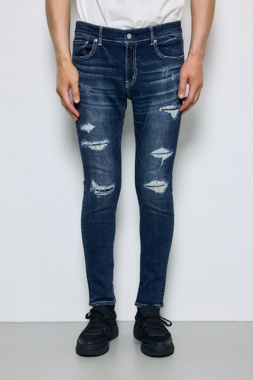 AZUL DENIM リペアスキニー BLU L