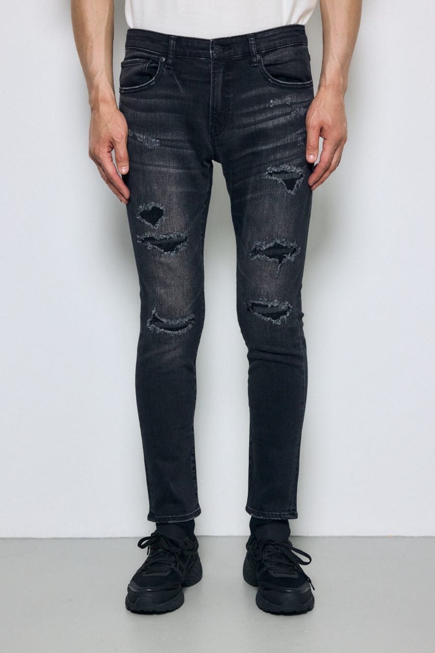 AZUL DENIM リペアスキニー L/BLK XS