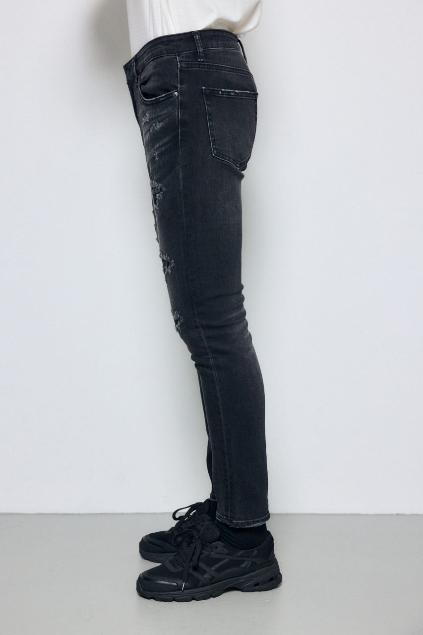 AZUL DENIM リペアスキニー L/BLK XS