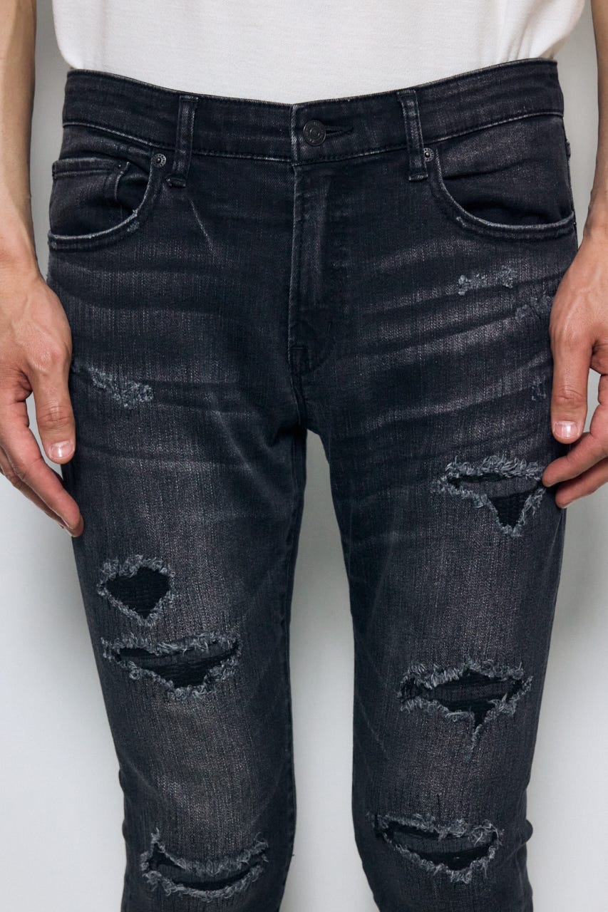 AZUL DENIM リペアスキニー L/BLK XS