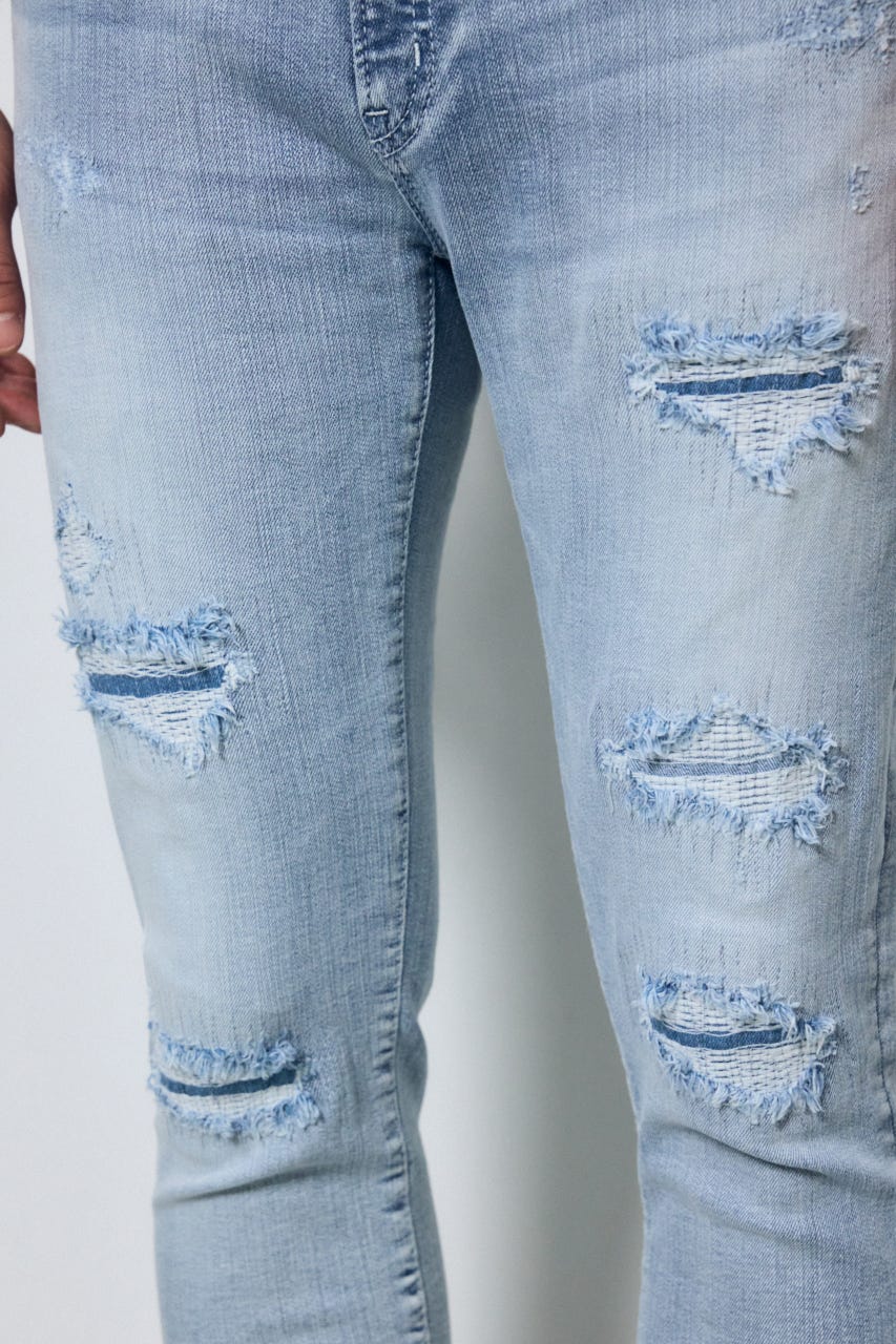 AZUL DENIM リペアスキニー L/BLU S