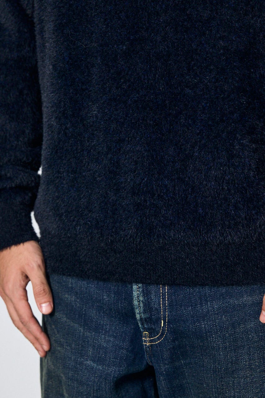 【AW先行アイテム】シャギーロゴニットトップス BLK L