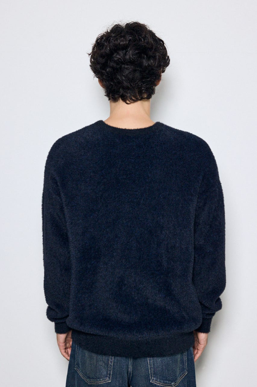 【AW先行アイテム】シャギーロゴニットトップス BLK L
