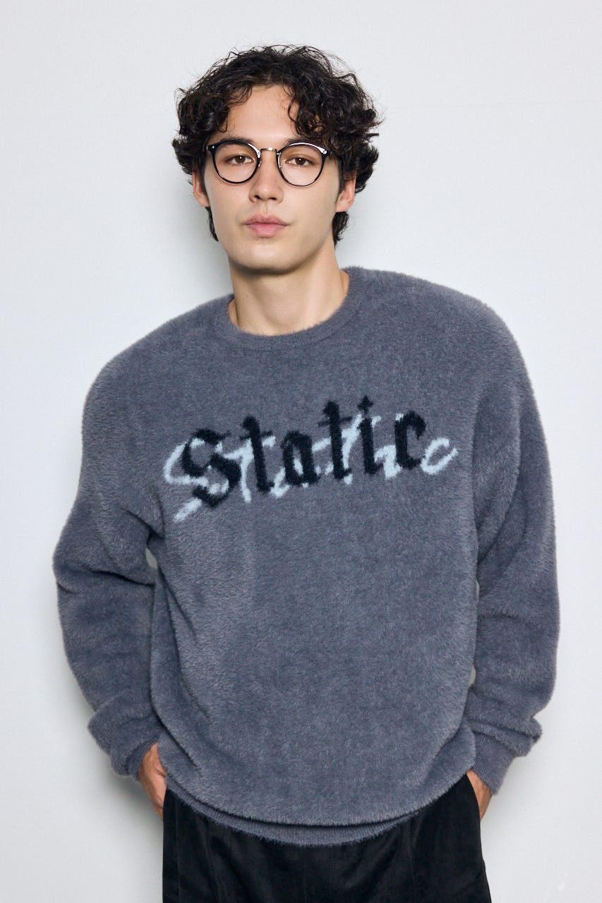 【AW先行アイテム】シャギーロゴニットトップス GRY M